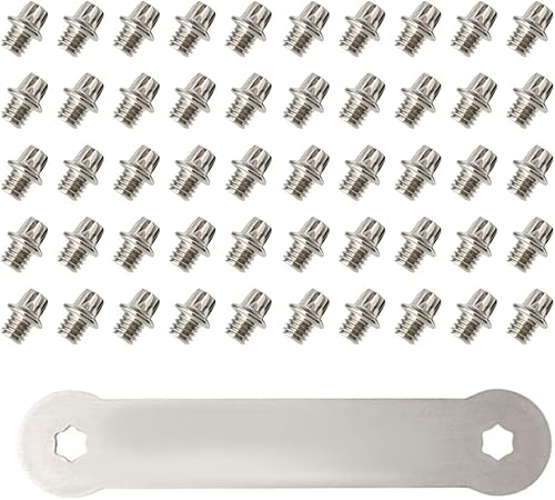 Tornillos de pedal de bicicleta Tornillo M4 Acero inoxidable Anti-esquí Pedal de bicicleta de carretera Tornillo Tornillo 51PCS Calibre de alineación