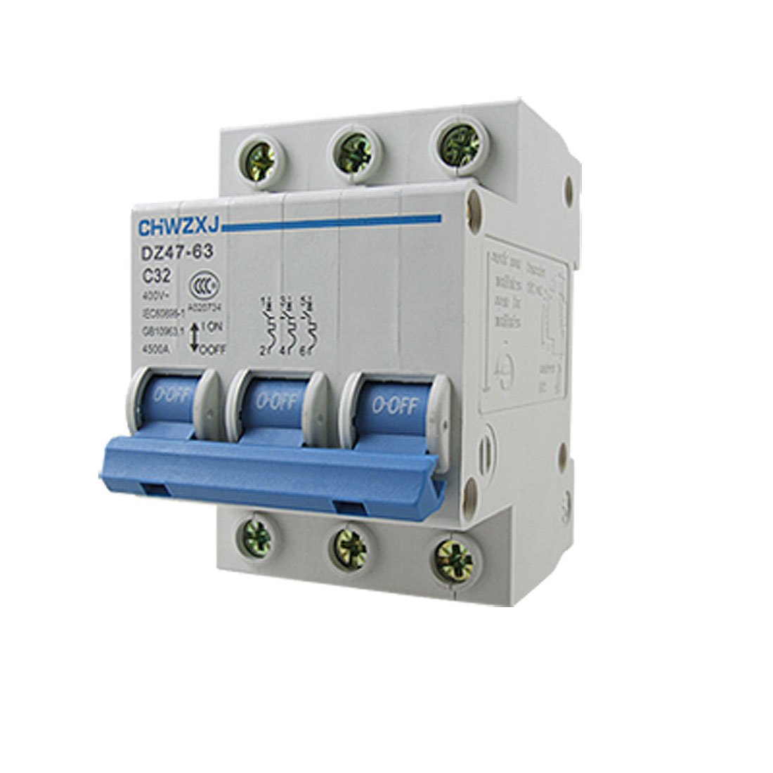 IEUMJNAT DZ47-63 C32 MCB Mini Circuit Breaker 32A 400V 50/60Hz 3 Poles