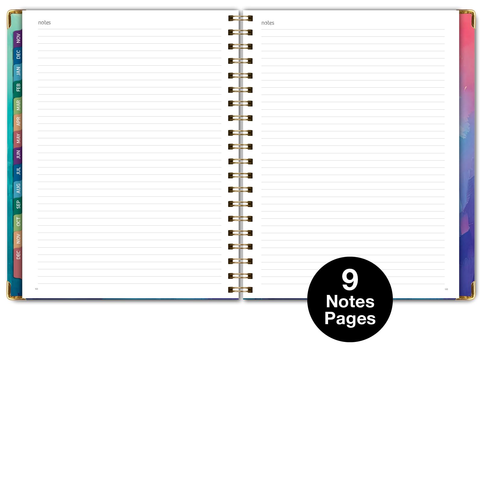 Agenda 2026 de tapa dura, 8.5 x 11 pulgadas: 14 meses (noviembre de 2025 a diciembre de 2026), agenda diaria, semanal, mensual, agenda anual, marcapáginas, carpeta de bolsillo y juego de notas