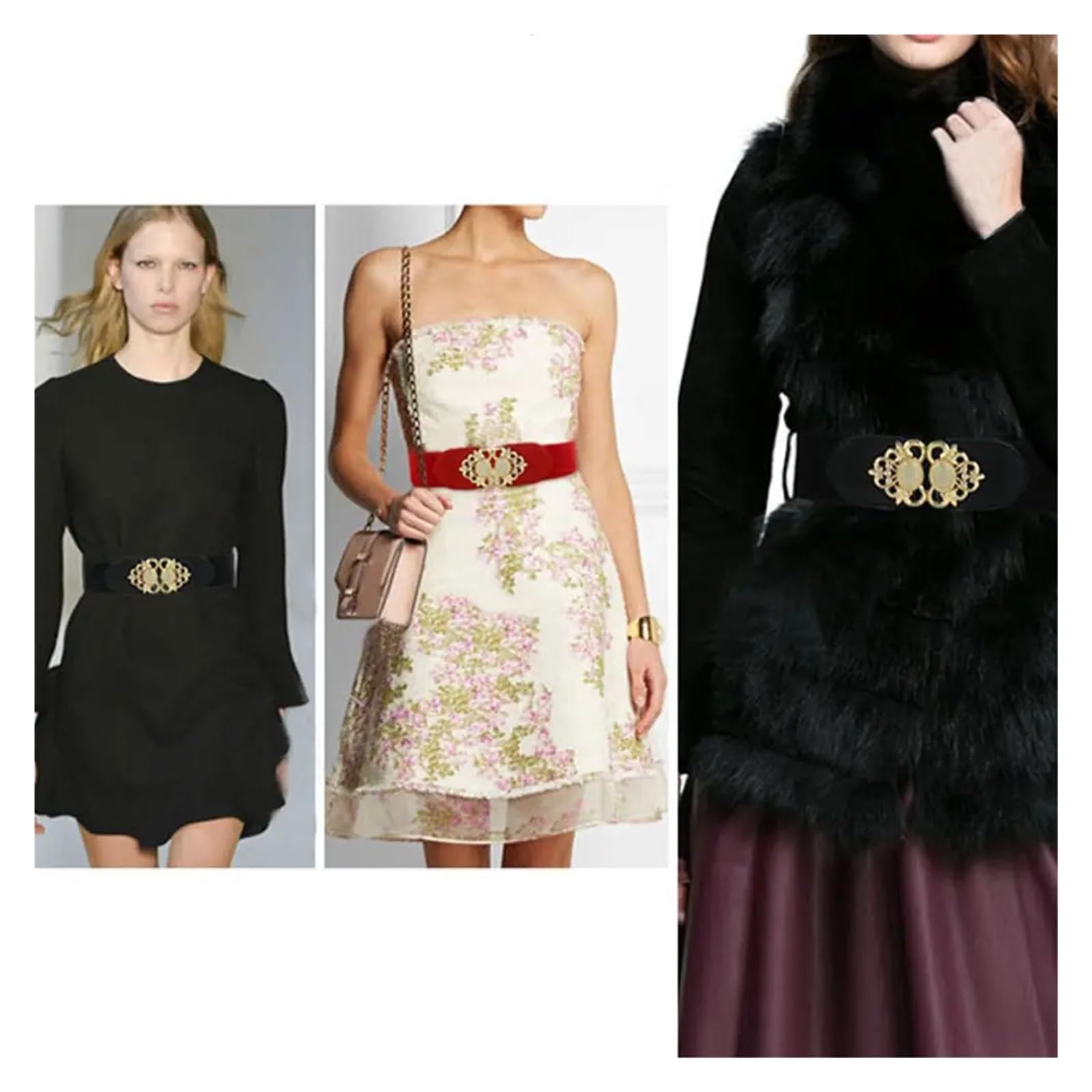 Cinturon Elastico Mujer Cinturón elástico de cintura ancha for mujer, cinturón negro 65cm, cinturilla cincha, abrigo, accesorios ropa