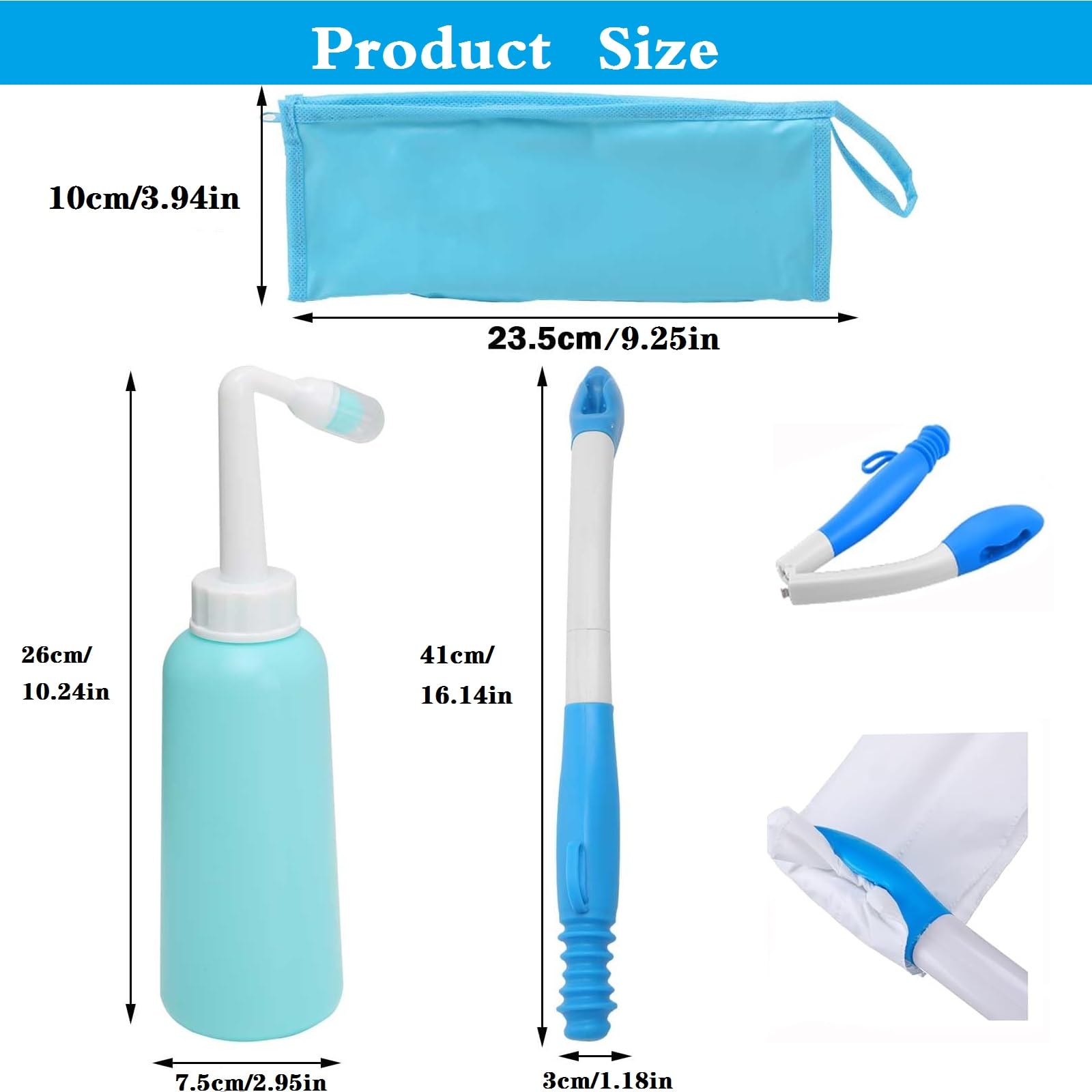 Ayudas de inodoro plegables para limpiar limpiaparabrisas de trasero largo, herramientas de ayuda de limpieza para papel higiénico, herramientas de agarre de pañuelos, soporte de asistencia para