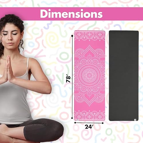 Miniatura 7 de Esterilla de yoga  Esterilla de yoga reversible premium de 0.236 in extra gruesa y grande antideslizante para todo tipo de yoga, pilates y