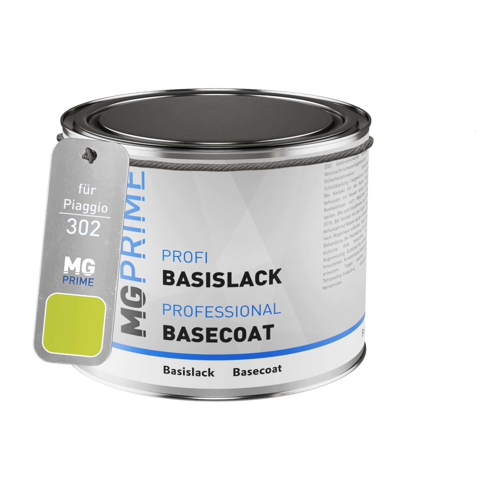 MG PRIME Vernice per auto Barattolo pronto all’uso per Piaggio 302 Verde Mela Vernice di base 0,5 litri 500ml