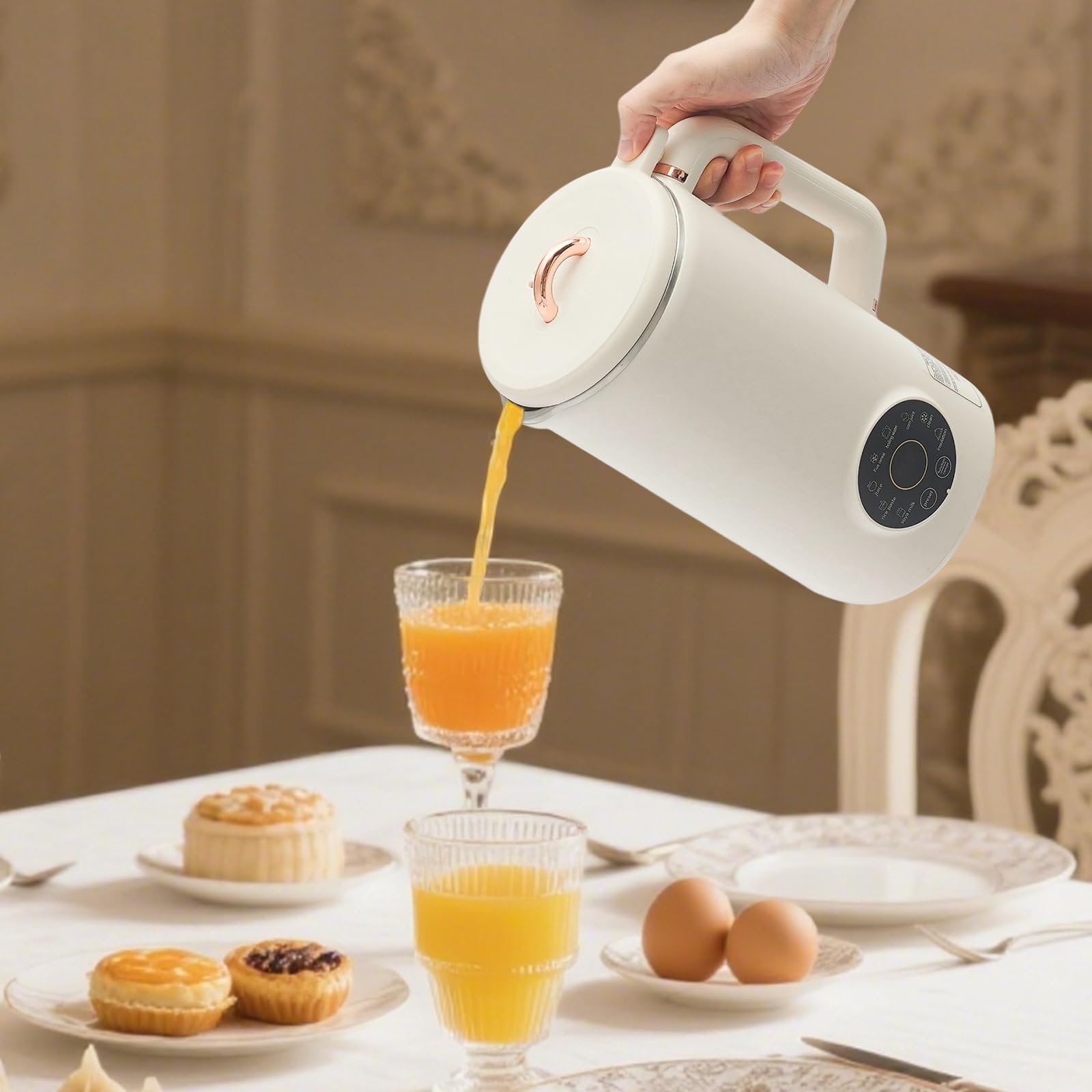 1000 ml 600 W urządzenie do przygotowywania mleka roślinnego i maszyna do mleka sojowego z 12-godzinnym timerem, utrzymywaniem ciepła i funkcją samooczyszczania, maszyna do mleka orzechowego, mleka