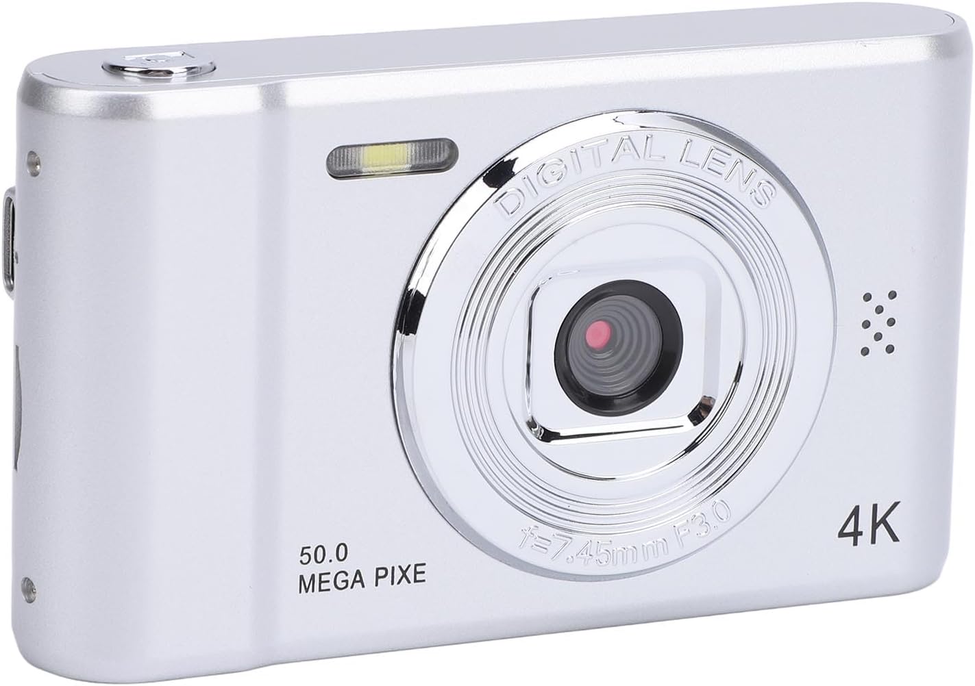 Zopsc Digital Camera, 50MP Anti Shaking Vlogging Camera, 2.4in Screen HD Video Front and Rear Dual Lens for Students Vlog, Silver