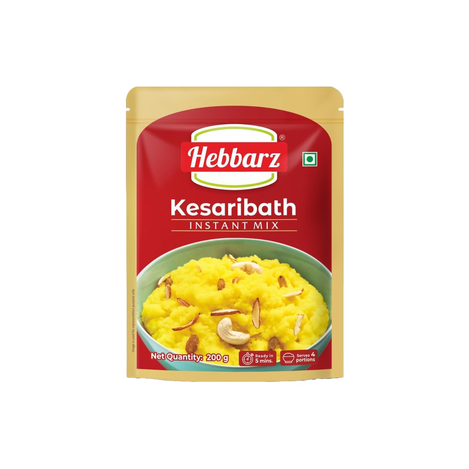 Hebbarz Instant Kesaribath Mix 200g | Sheera Mix | Rava Kesari | Kesari | Sajjige | Sooji Halwa Mix | Semolina Pudding-image-49