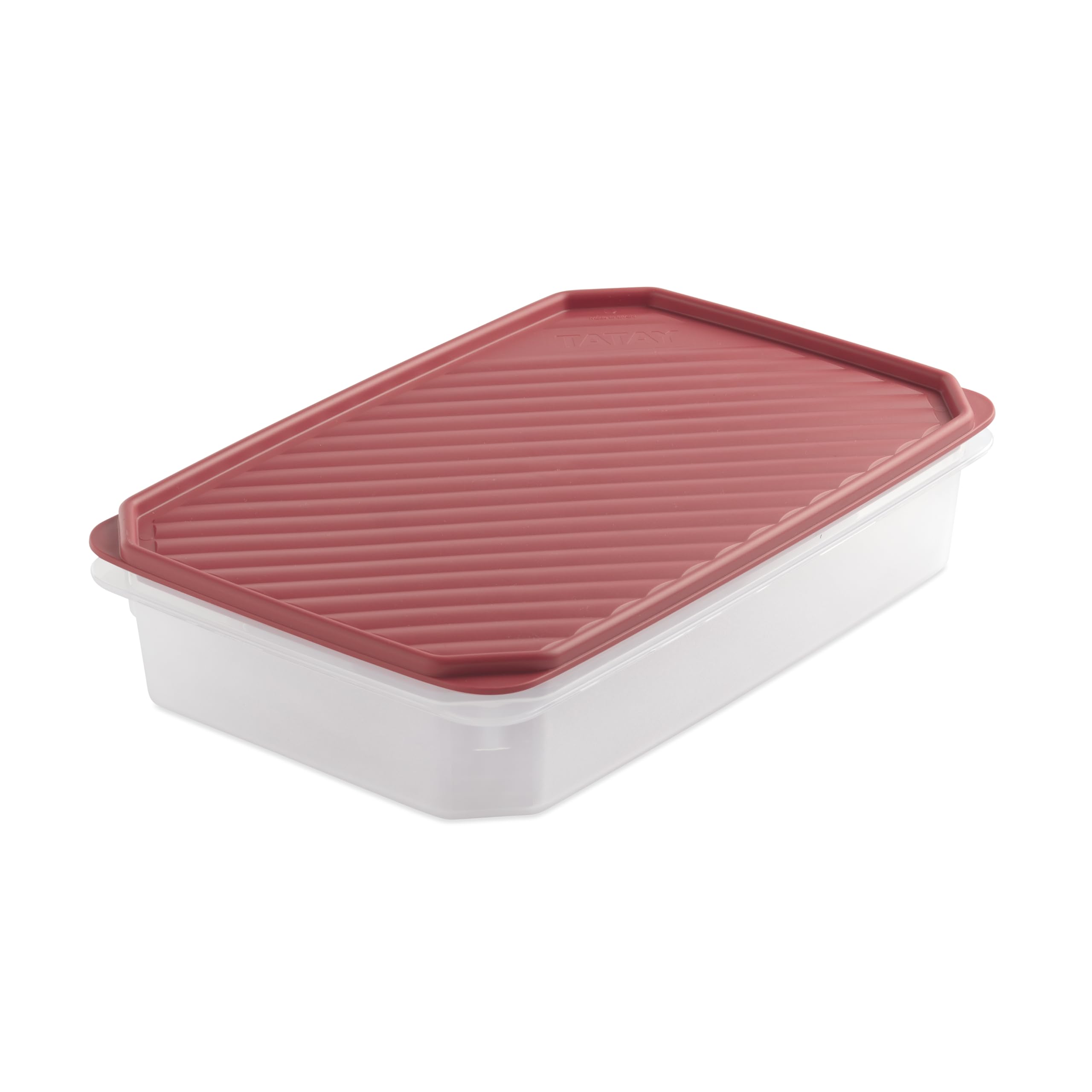 TATAY Food Container 2.1L Top Flex | Pressure Lid | Plastic Food Containers with Lids | Microwave, Dishwasher, Fridge & Freezer Safe | BPA-Free Plastic | 28.5x18.5x6 cm, Red