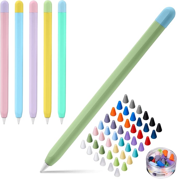 LINGXIU 6 Pack Silicone Case Cover Compatible Apple Pencil