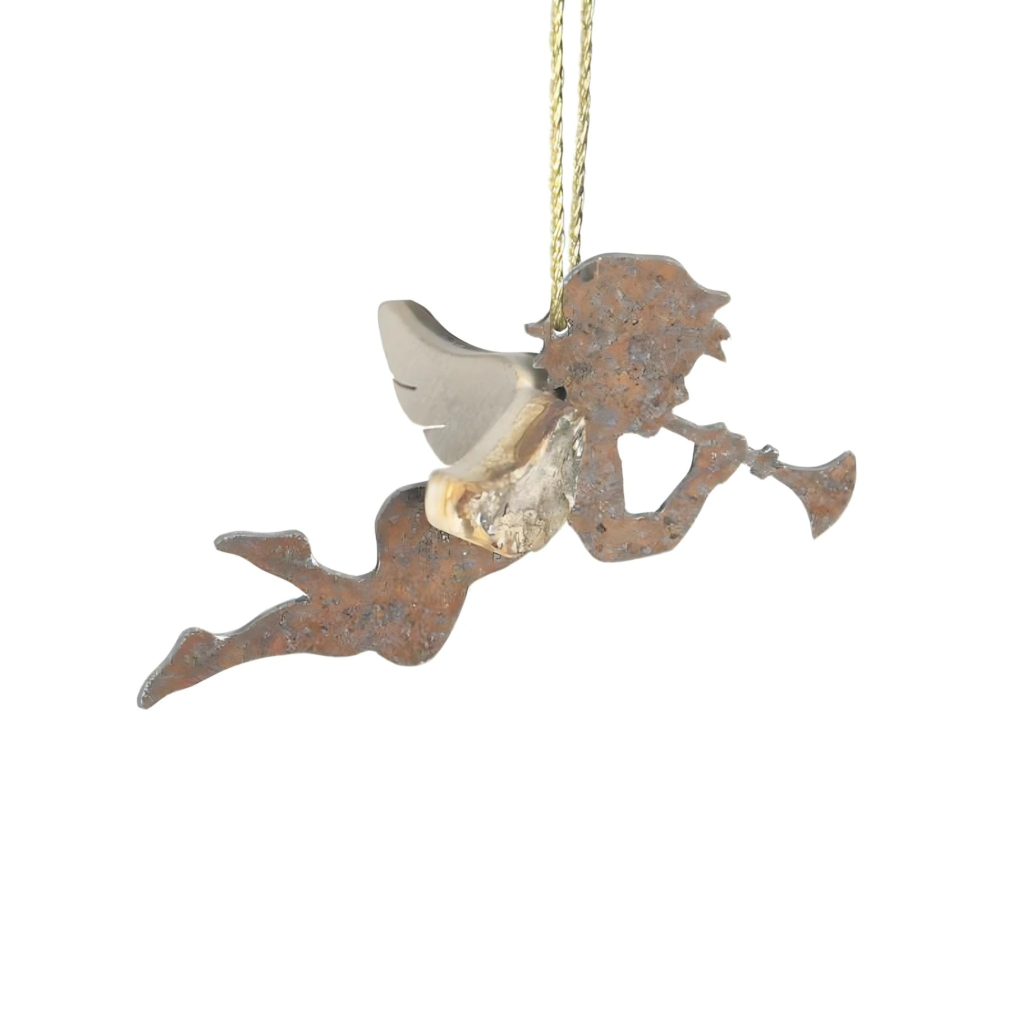 Dolfi | Flying Cherubs Bark 6.5 cm 6.5 cm | Natural Wood in Val Gardena | Nativity Figure