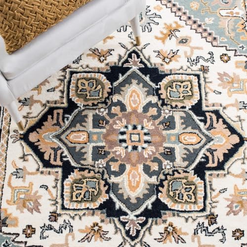 Image of Hand Tufted Modern Design Exported Collection High Low Pattern Wool Carpet for Living Room, Bedroom & Hall (Multi 4, 5 x 7 Feet)