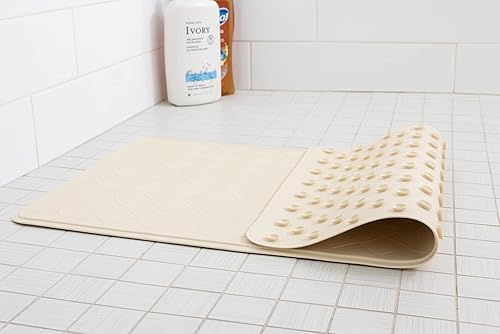 Miniatura 2 de WHP Tapete de baño antideslizante, hecho de goma real, tapete de baño para ancianos, mascotas y niños, tapete de agarre seguro (14 x 22 pulgadas,