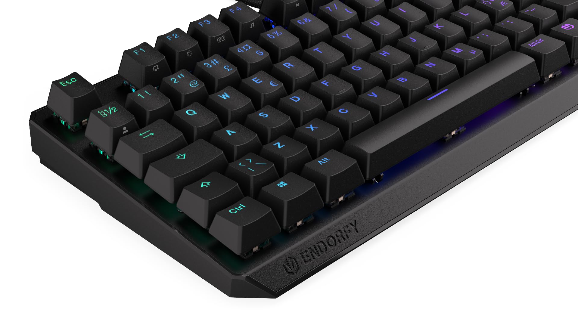 ENDORFY Thock TKL NO Red, przełączniki liniowe Kailh Red, TKL 80% Mechanical Keyboard, Nordic Layout, PBT dualshot Keycaps | EY5B004