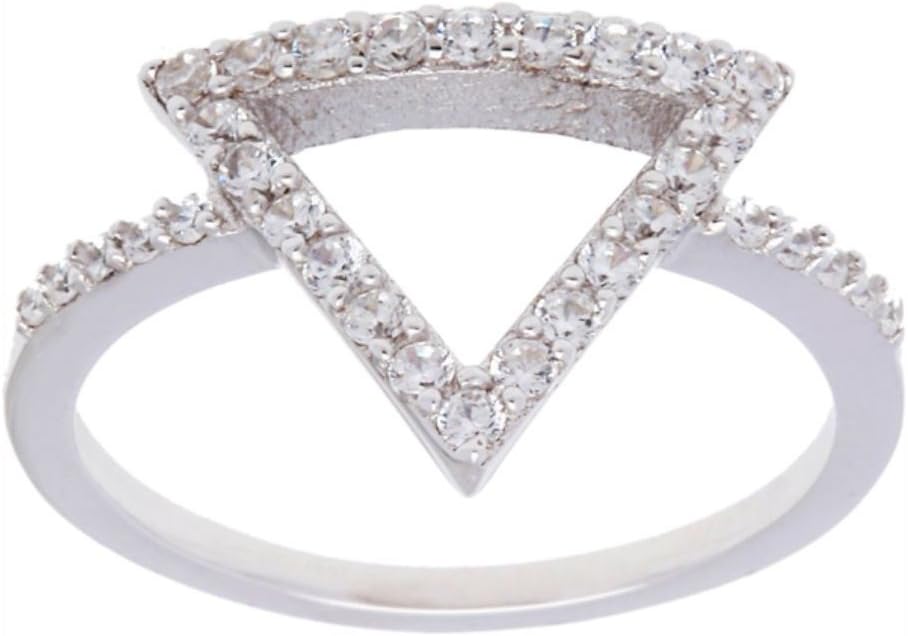 Beaux Bijoux Sterling Silver CZ Triangle Ring