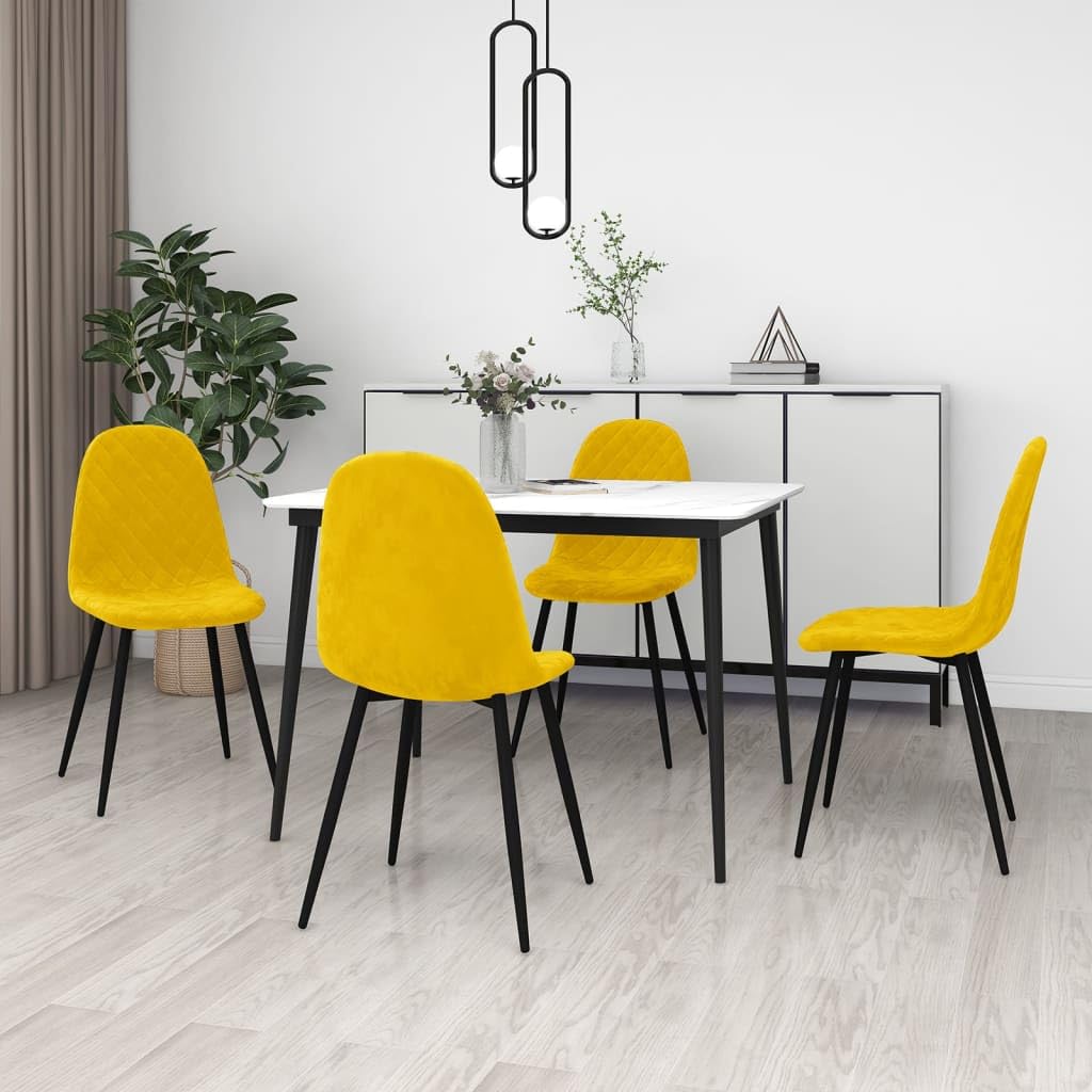 Chaises de salle à manger en velours jaune pour sublimer votre mobilier de jardin