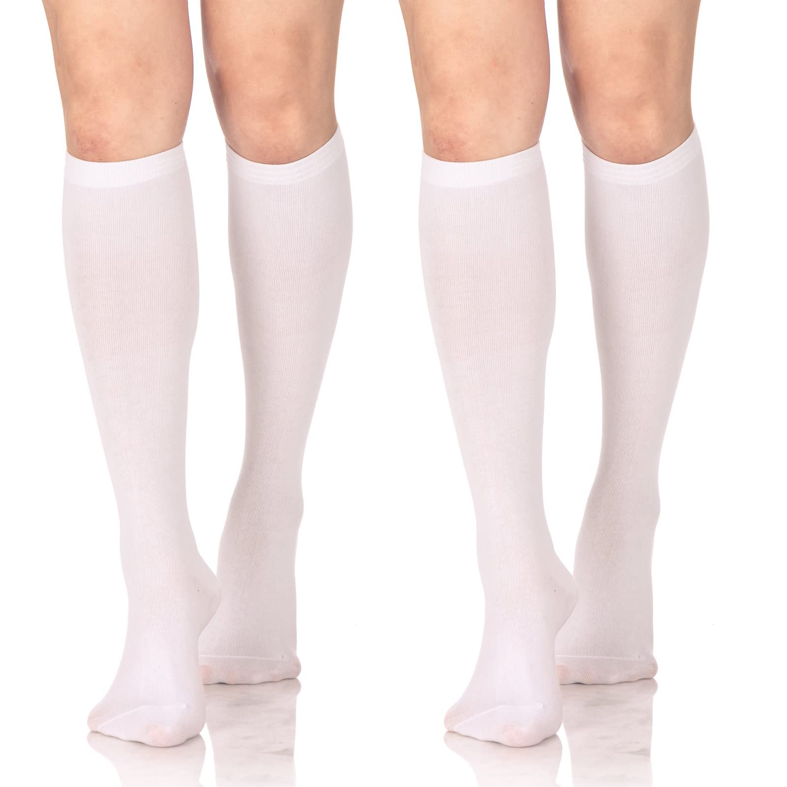 Yolev 2 Pares Calcetines Hasta la Rodilla para Mujer Calcetines Blancos Hasta la Rodilla Calcetines Deportivos de Terciopelo Elástico Calcetines Altos Lolita para Niñas Accesorios de Disfraz de Uniforme