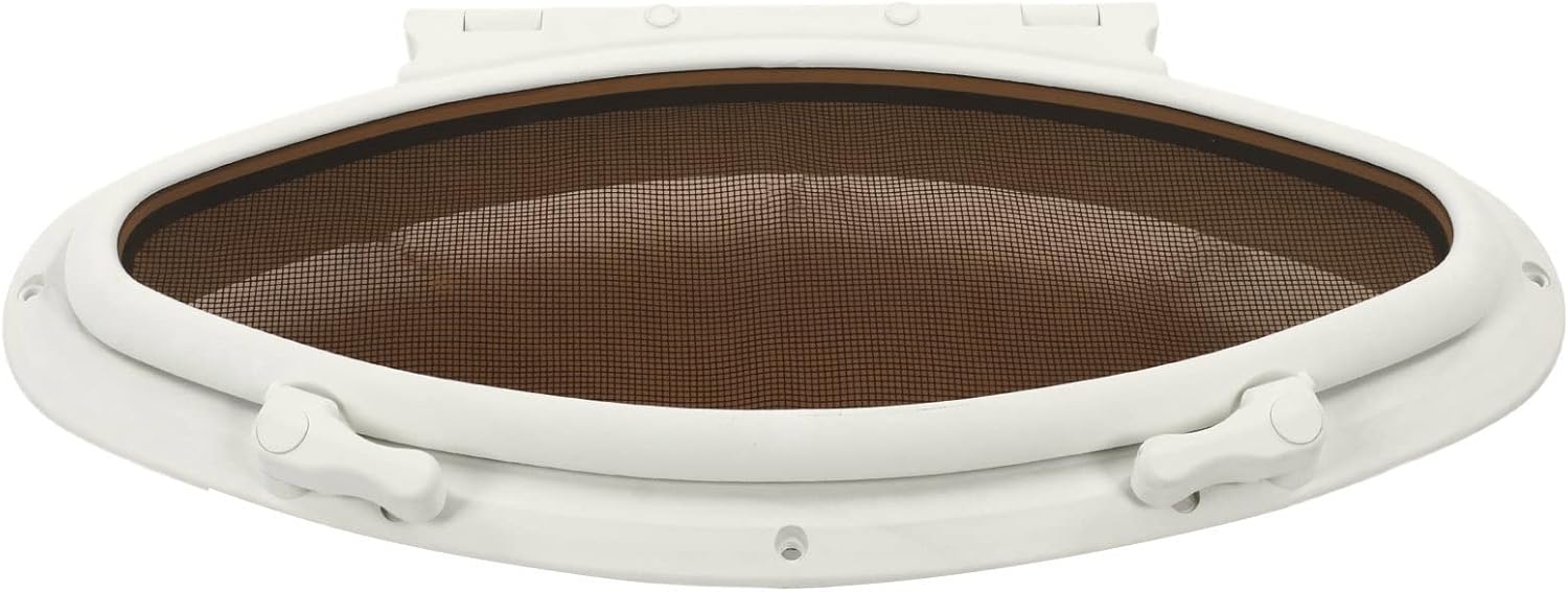 Marine Portlight Window Oval Shape Boat Portlight Hatch Window for Yacht Acrylic Glass 18.5x8.3in for Small Boats, Yachts
