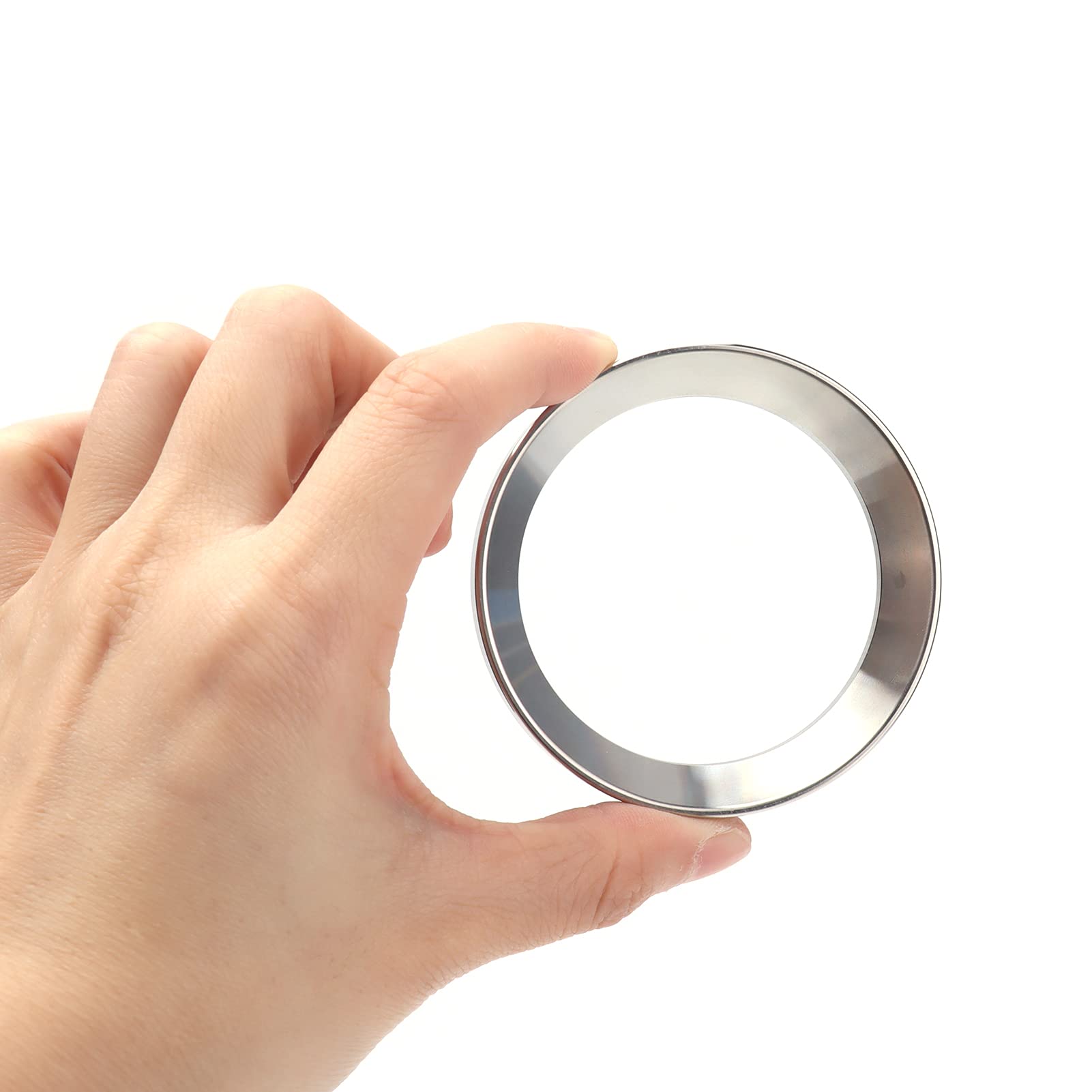 Anillos de café en polvo Diseño magnético Boca ancha Evita que el polvo vuele Fácil de limpiar Anillos de dosificación inteligentes para cafetería Uso doméstico Acero inoxidable