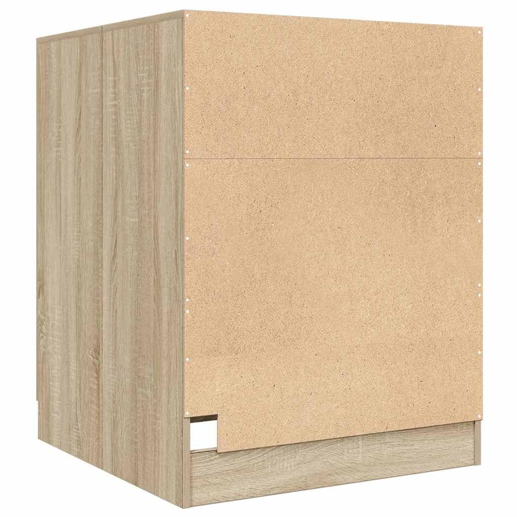 ACAGALA Armario para lavadora con puertas, mueble de baño para secadora y lavadora, armario de transformación para lavadora, 71x71,5x91,5 cm Roble Sonoma