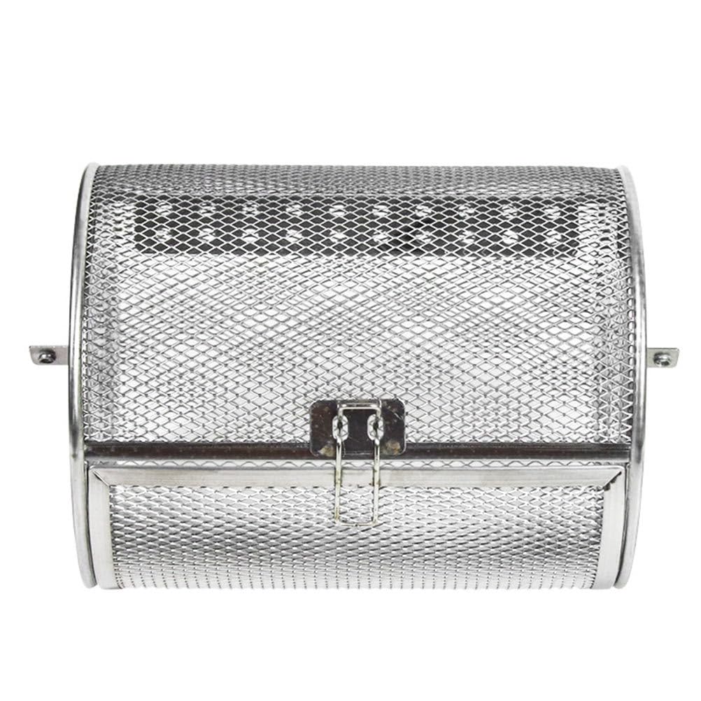 YARNOW Edelstahl Grillkäfig 8.66X5.51X5.51In BBQ Drehspieß Korb Rotierender Ofen-Grillkorb Für Nüsse Geflügel Familienfeier Küchenbratenwerkzeug