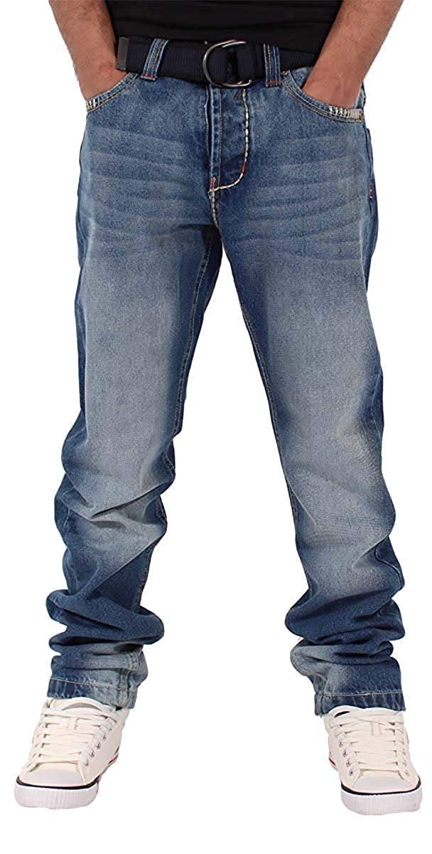 PevianiMens Boys Downham Star Straight Fit Jeans Hip G Time is Hop Money SWB (W30 - L33)