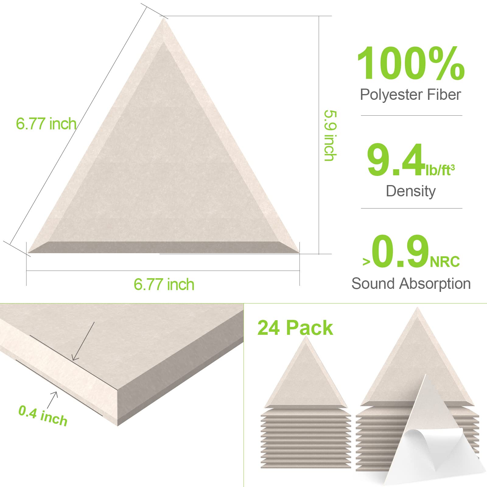 Snapklik.com : JBER Triangle Acoustic Panels Beveled Edge Sound Proof ...