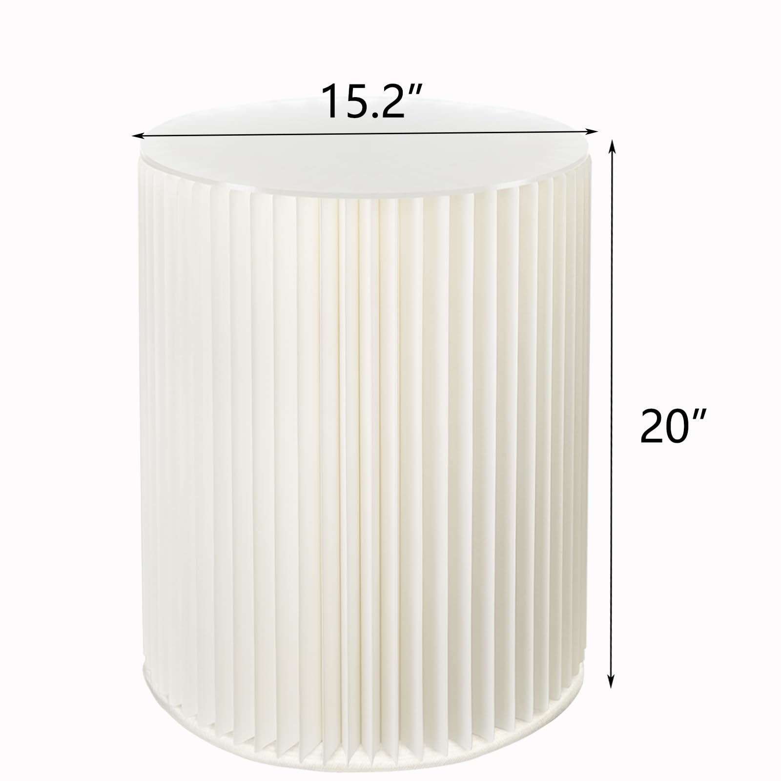 TrySquare Small Side Table/End Table for Small Spaces, Living Room, Bedroom,with Acrylic top and Paper Base,15.2?ù15.2?ù20 inches