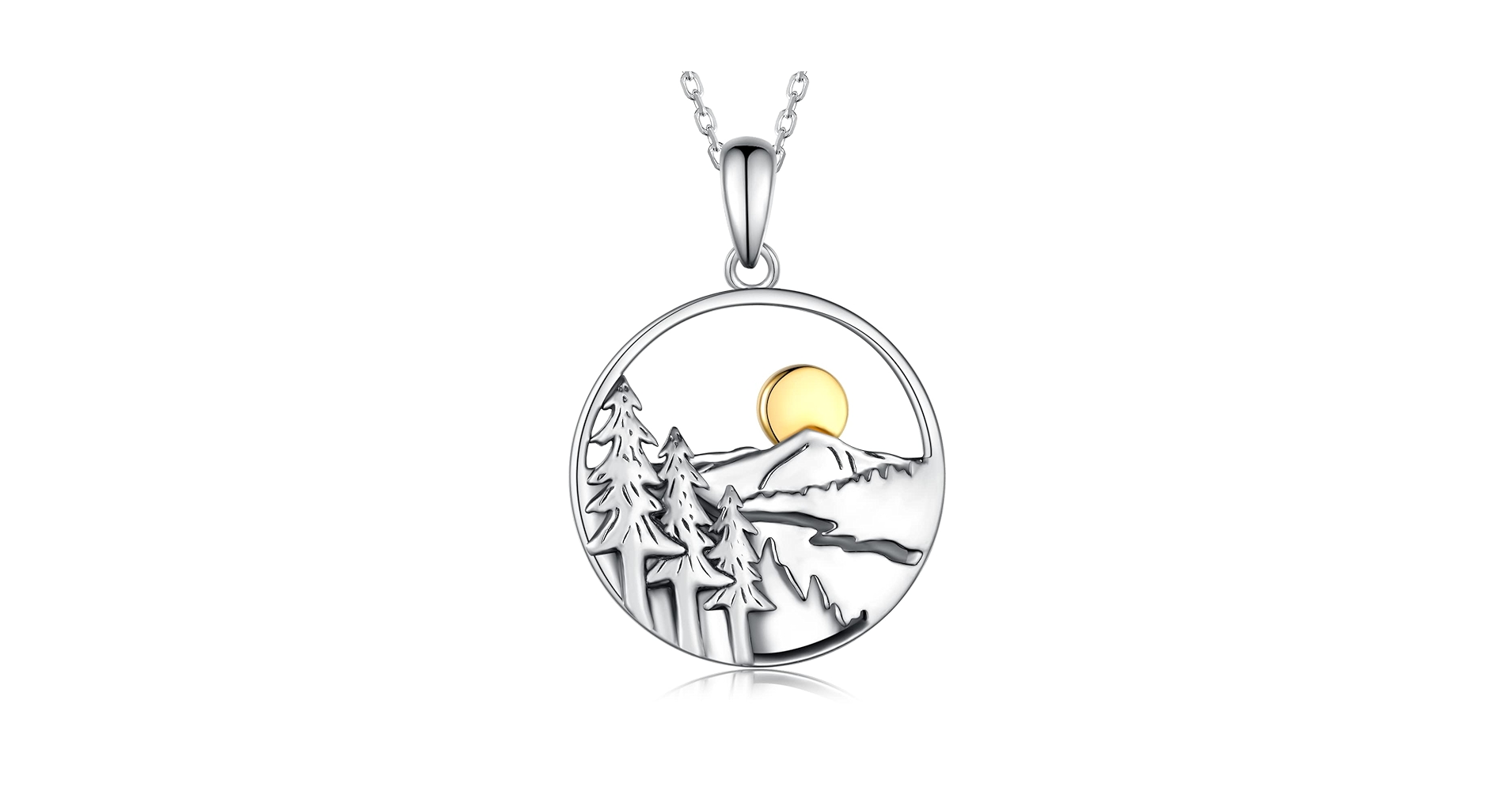 Amazon.com: Yorionke Mountain Necklace Sterling Silver