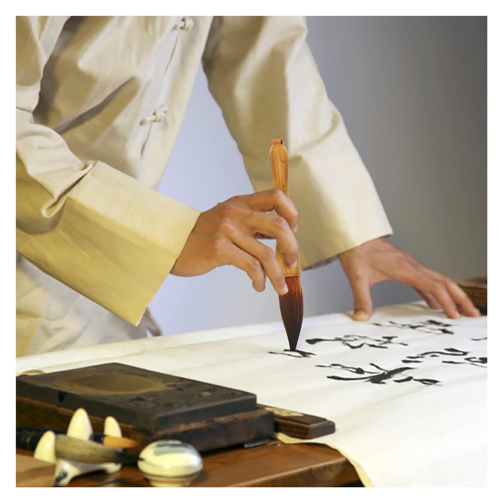Set di pennelli for inchiostro for pittura cinese - Strumenti artistici for la scrittura a mano for calligrafia e disegno - Pennelli grandi fuzzy for scrivere distici e progetti artistici