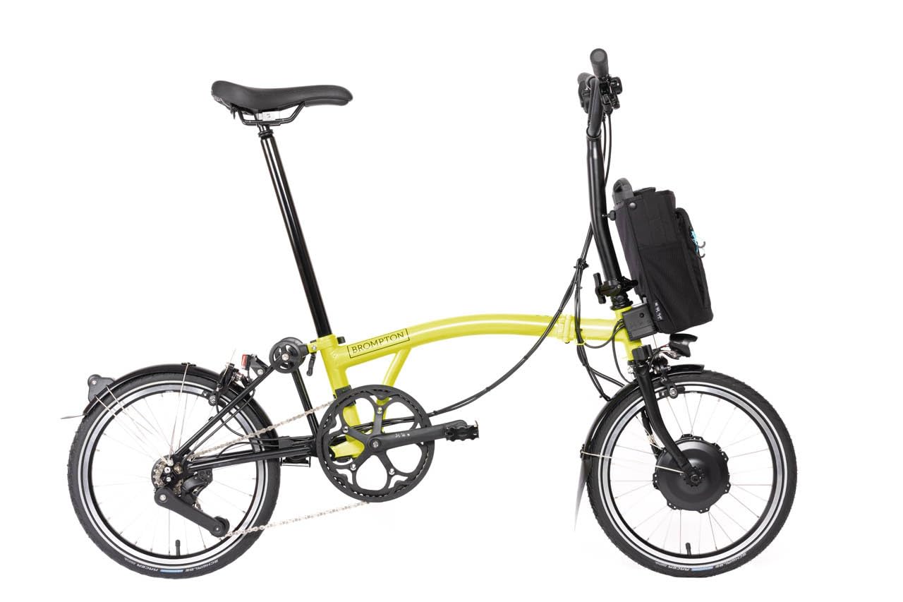 Brompton Electric C Line 12 Speed Folding Bike - Mid (Yuzu Lime