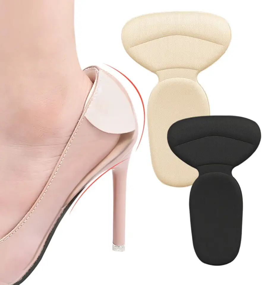 Protetor de calcanhar revestido confortável ajuste sapato (bege)