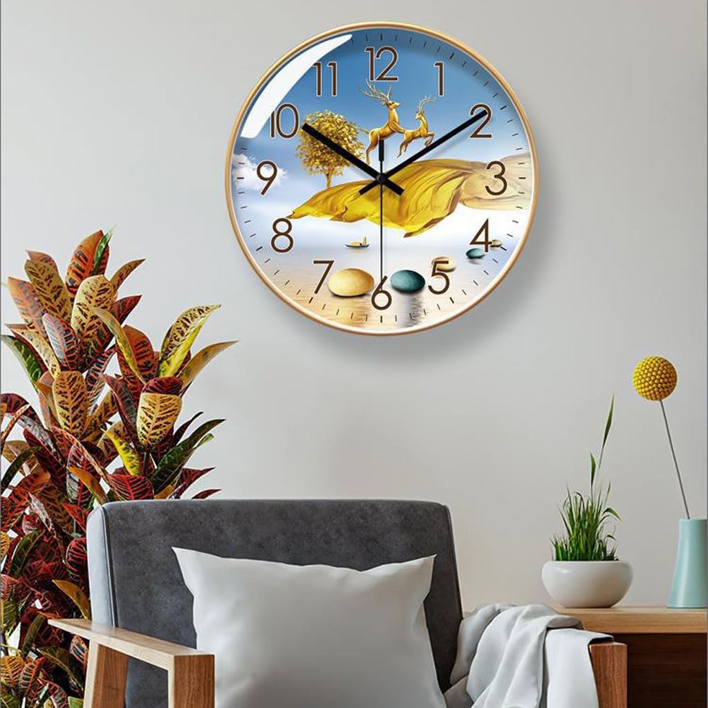 Orologio da parete Orologio da parete al quarzo silenzioso con secondi di spazzata Orologio nordico for la casa, la camera da letto e il soggiorno Reloj De Pared(B)