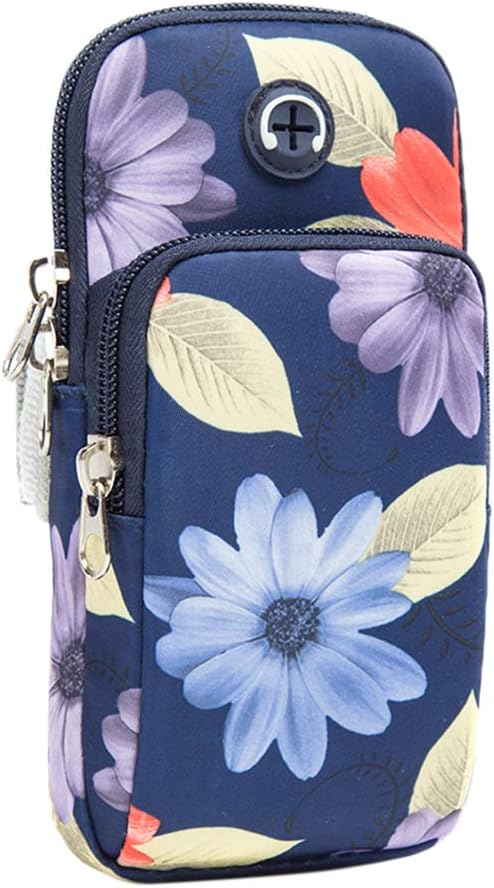 WATACHE Sports Arm Bag, Universal Unisex Armbands Exercise Workout Running Gym Armbands Phone Holder Pouch Case with Earphone Hole for iPhone, Samsung Galaxy and LG,#1Dark Blue
