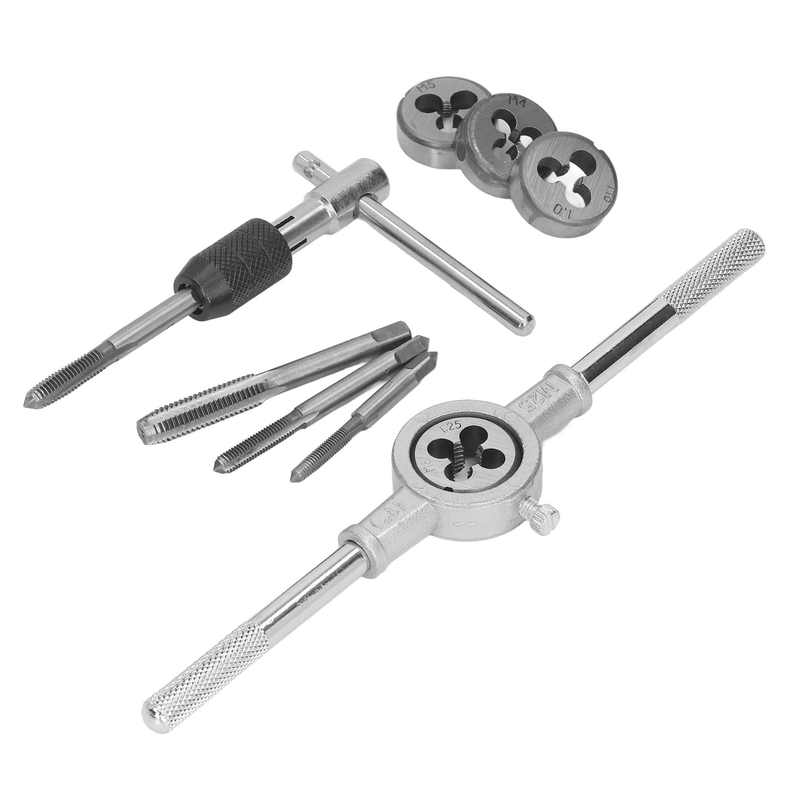 Set di 10 filiere per maschiatura in Acciaio M4 M5 M6 M8, Kit di Riparazione per Filettatura metrica