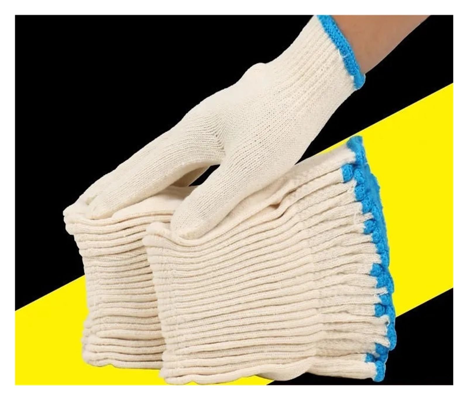 Fadenhandschuhe, verdickte Baumwolle, verschleißfestes Nylon, Fabrik, Werkstatt, Arbeitsschutz(600g 10 pairs)