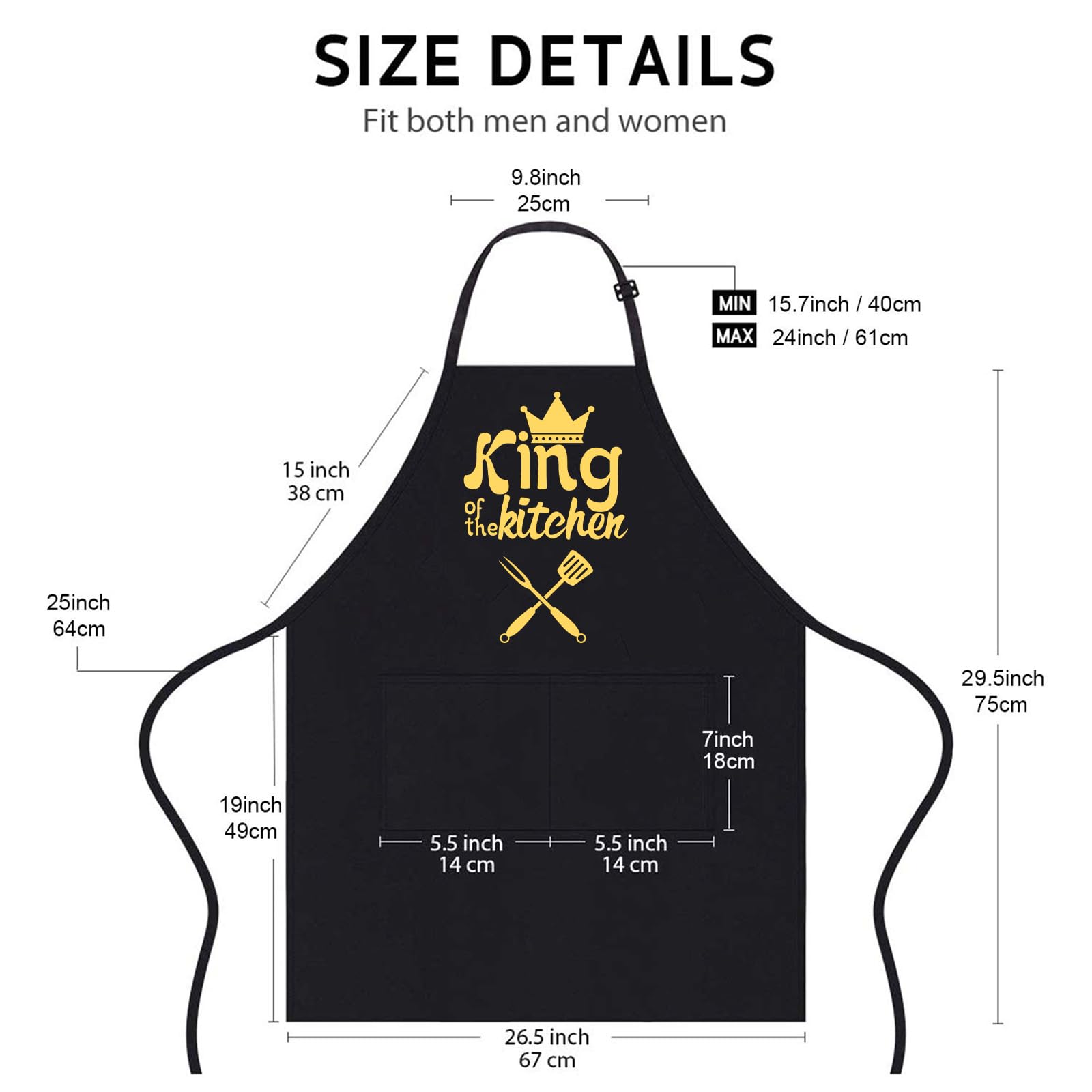 2 PCS Mr. & Mrs. Couple Aprons Set, Wedding Gift for Couple Kitchen Waterproof Aprons - Image 2