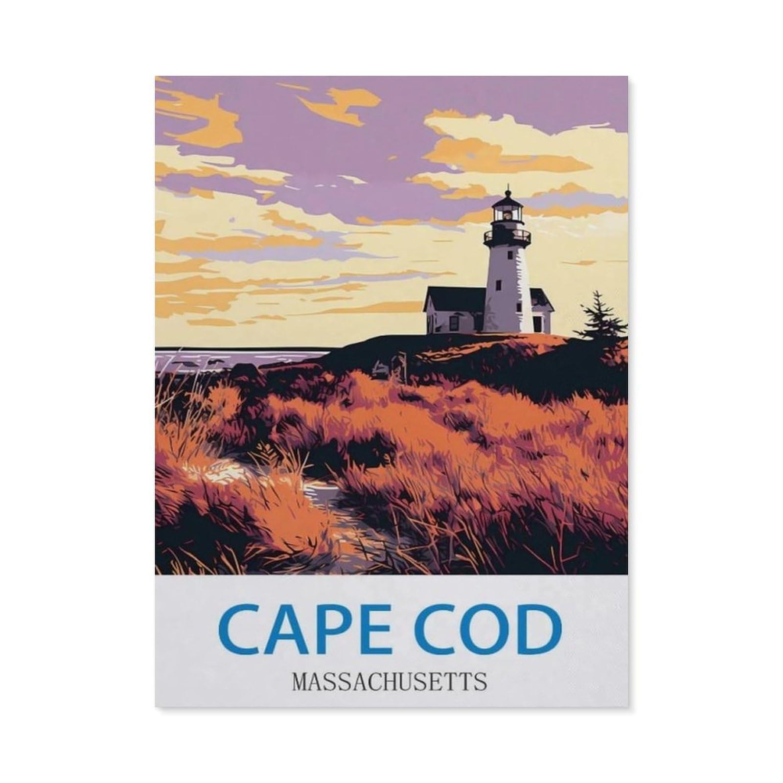 5D Diamond Painting Kits，Cape Cod Massachusetts，DIY Rhinestone Embroidery Set Paint with Diamond Art by Number Kits Cross Stitch Home Wall Craft Decoration（50 x 60 cm/19.68 x 23.62 inches）-CO20