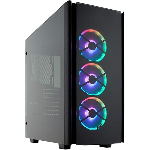 Corsair Obsidian Series 500D RGB SE Premium Mid-Tower Case, 3 RGB Fans, Smoked Tempered Glass, Aluminum Trim, Integrated Commander PRO fan and lighting controller (CC-9011139-WW)
