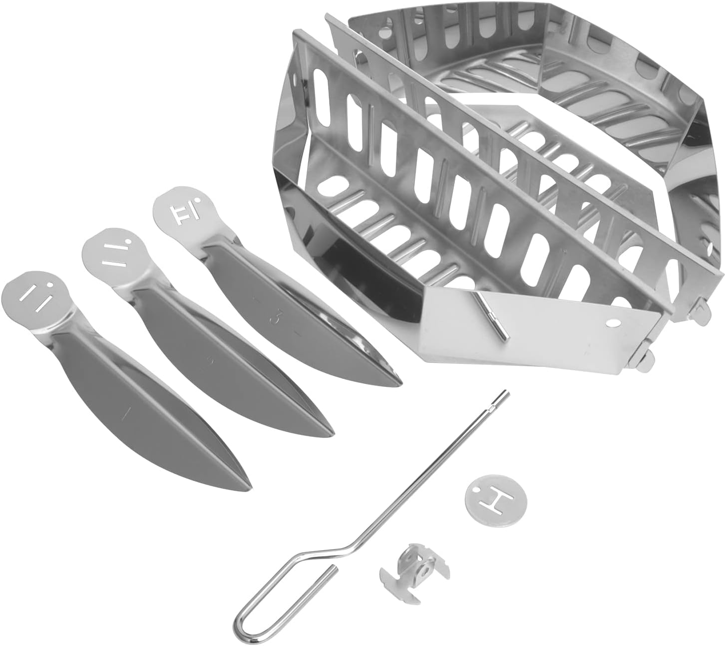 Charcoal Basket Briquet Holders/Ash Catcher and Cleaning System Accessories for 221/2