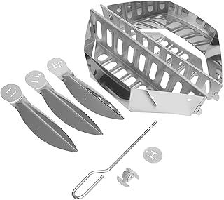 Charcoal Basket Briquet Holders/Ash Catcher and One-Touch Cleaning System Accessories for 22-1/2" Weber Kettle Grill,Replacement Parts for Weber Charcoal, Master Touch Series Grills,Stainless Steel