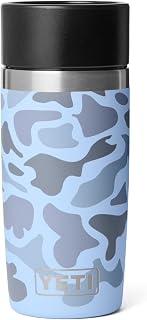 YETI (イエティ) ランブラー 12オンス トラベルボトル、ステンレススチール、真空断熱 漏れ防止コミューターキャップ付き、ブルーカモ