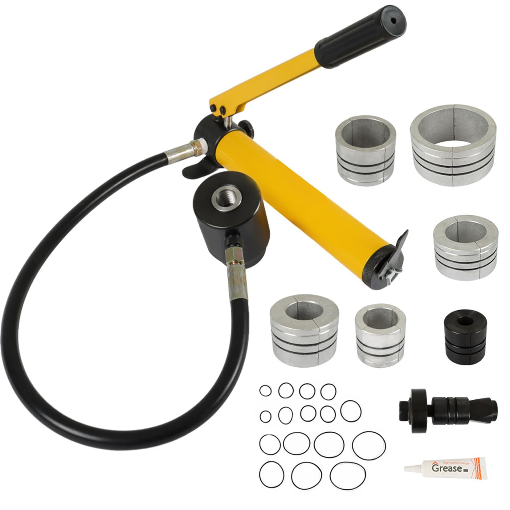 SEBLAFF Hydraulic Exhaust Pipe Stretcher Expander 1-5/8in to 4-1/4in Ton Hydraulic Pump with 4 Foot High Pressure Hose Muffler Pipe Spreader Car Tool Tubes in Car Repairing Kit 78835 17350