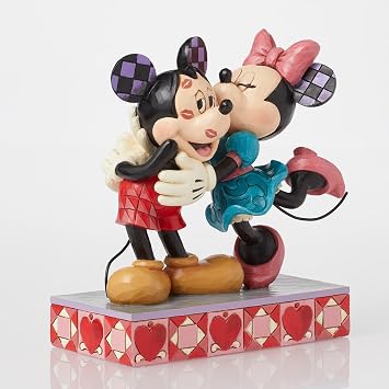 Enesco Disney Traditions by Jim Shore Mickey and Minnie Mouse Love and Kisses Figurine, 5.88 Inch, Multicolor