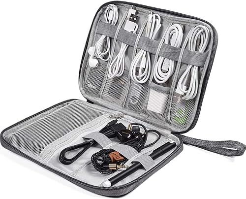 Miniatura 3 de CAOODKDK Organizador electrónico pequeña bolsa organizadora de cables de viaje, impermeable, portátil, accesorios electrónicos, bolsa de cable,