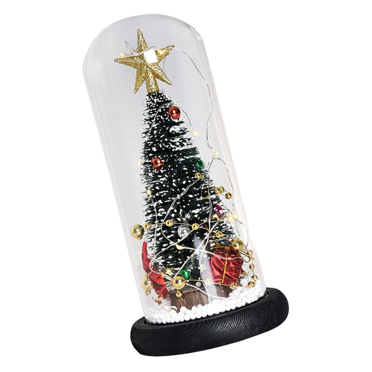 Homoyoyo 1pc Christmas Led Night Lamp with Glass Cover Miniature Xmas Tree Light for Home Party and Holiday Decor Soft Lighting for Tabletops Bars and More
