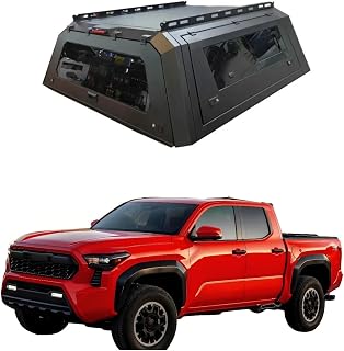 Compatible for Tacoma Bed Camper Shell Pickup Truck Canopy Cap Topper for Sale Topper Steel/Alu Hard Cover with Sliding Window and Light Hardtop Truck Topper (6ft Sliding Window)