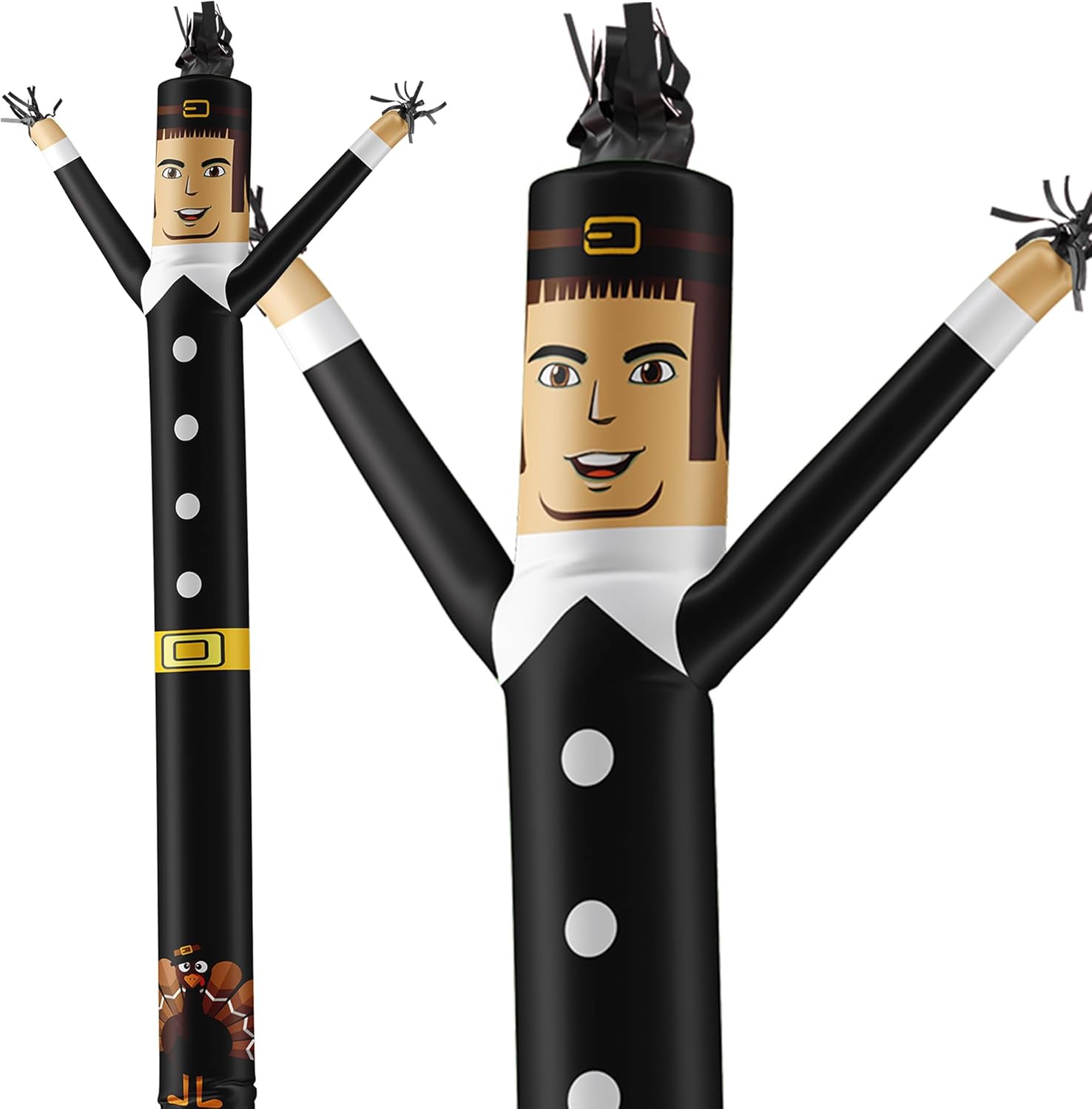 LookOurWay Air Dancers Inflatable Tube Man Attachment - 20 Feet Tall Wacky Waving Inflatable Dancing Tube Guy (Blower Not Included) - Thanksgiving Theme - Pilgrim