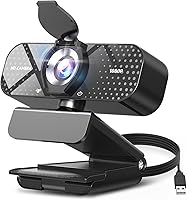 TRAUSI TW05 1080P HD Webcam with Noise-Canceling Mic, Auto Light Correction, Privacy Cover, Wide-Angle Plug & Play for Zoom Teams Streaming