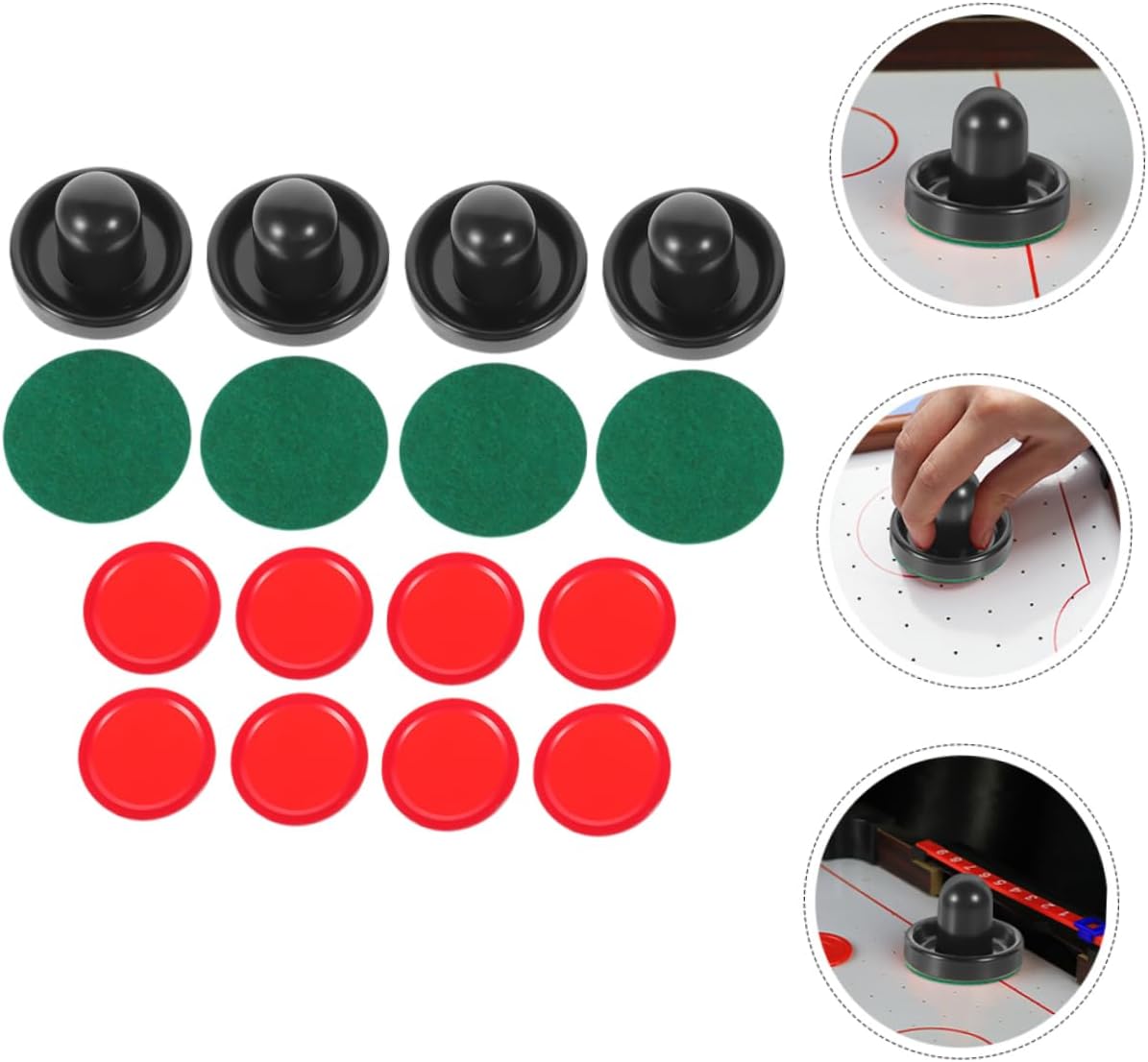Kisangel 2 Sets of Ice Hockey Pucks and Accessories Replacement Parts for Air Hockey Table Games for Family Entertainment and Tabletop Game Fans