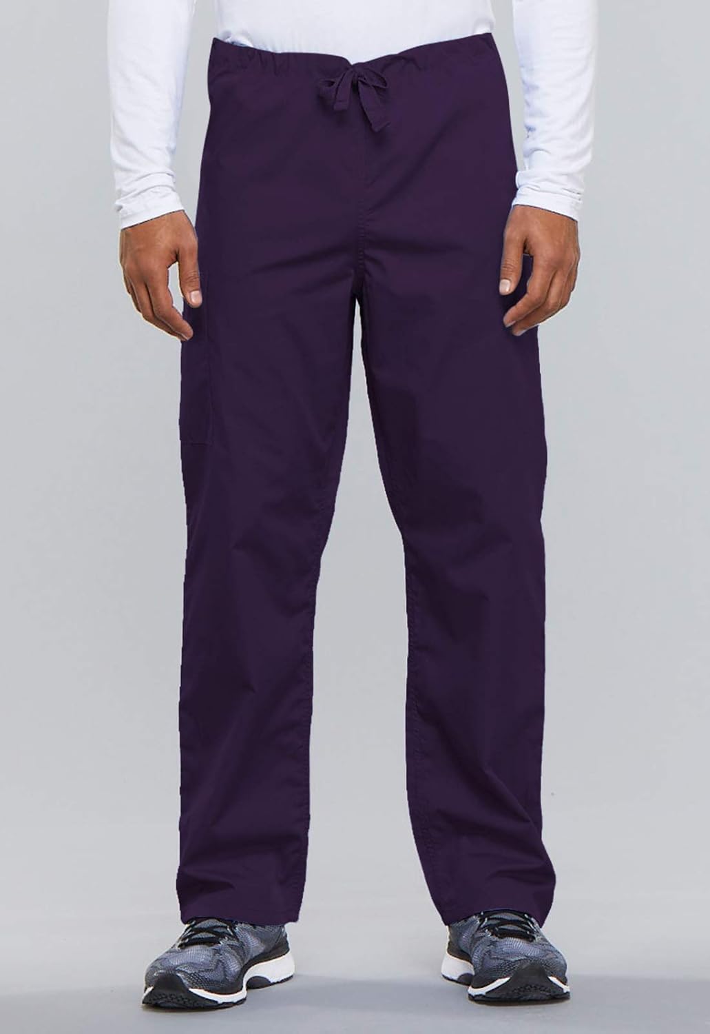 Cherokee Scrub Set for Men and Women from, Traditional Fit V-Neck Top 4777 with Natural Rise Drawstring Cargo Pant 4100