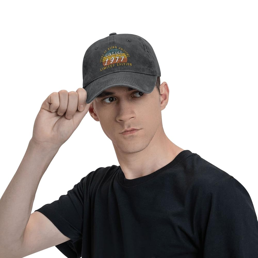 Amazon.com: Vintage 1977 Birthday Unisex Baseball Cap Cotton